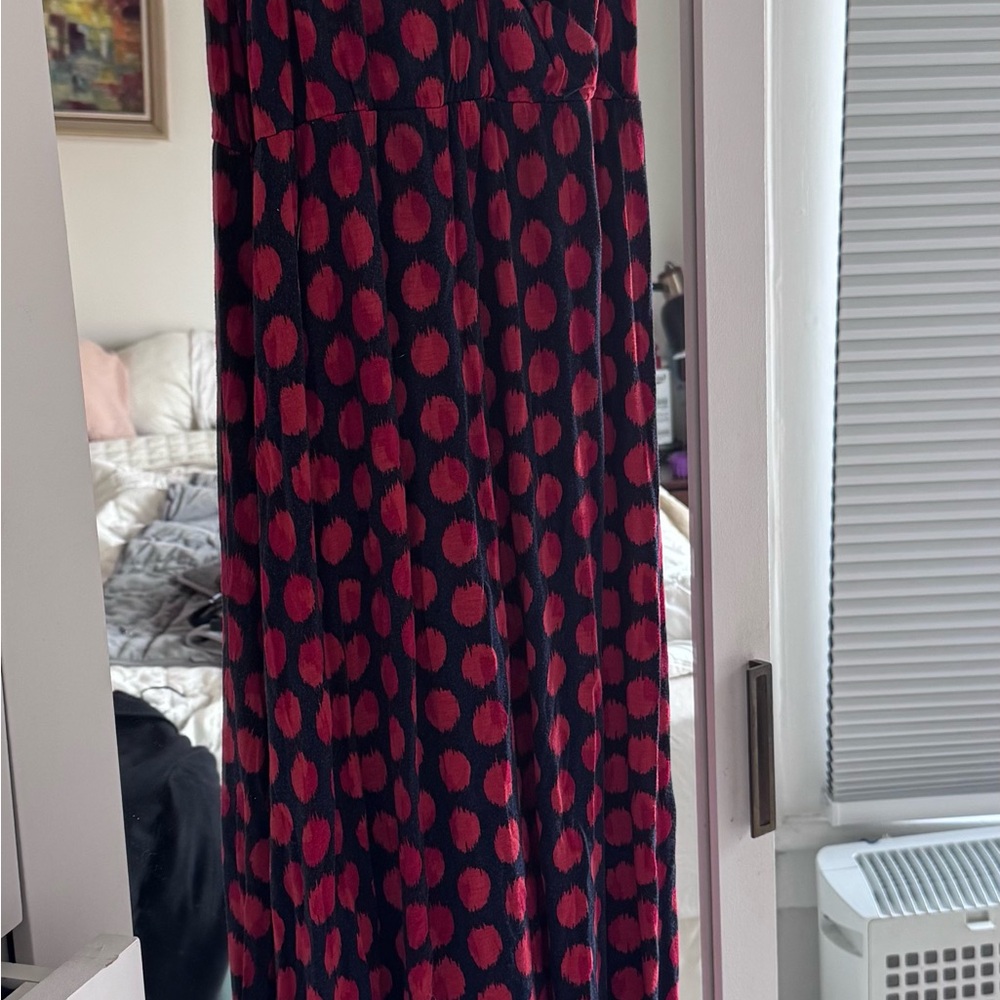GAP Black Maxi Skirt with Red Dot Print